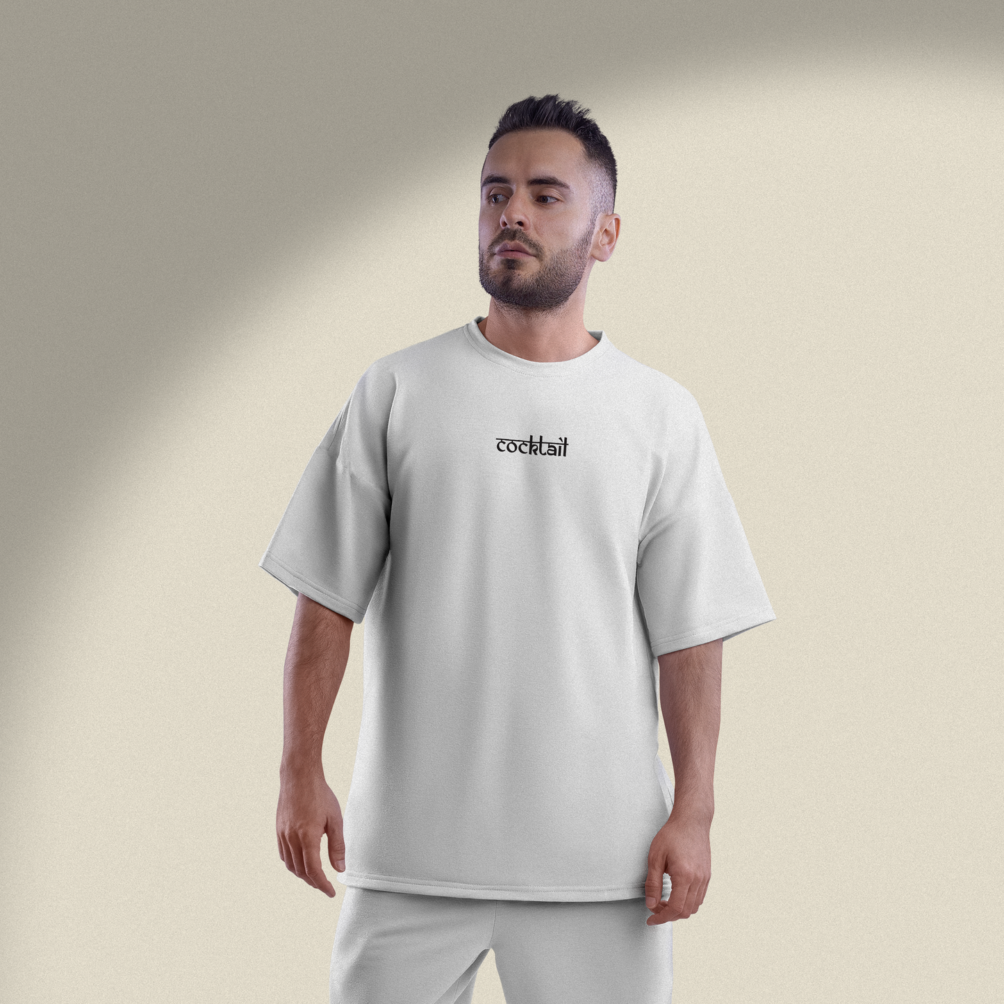 Men's Oversized Cocktail Graphic Printed T-Shirt