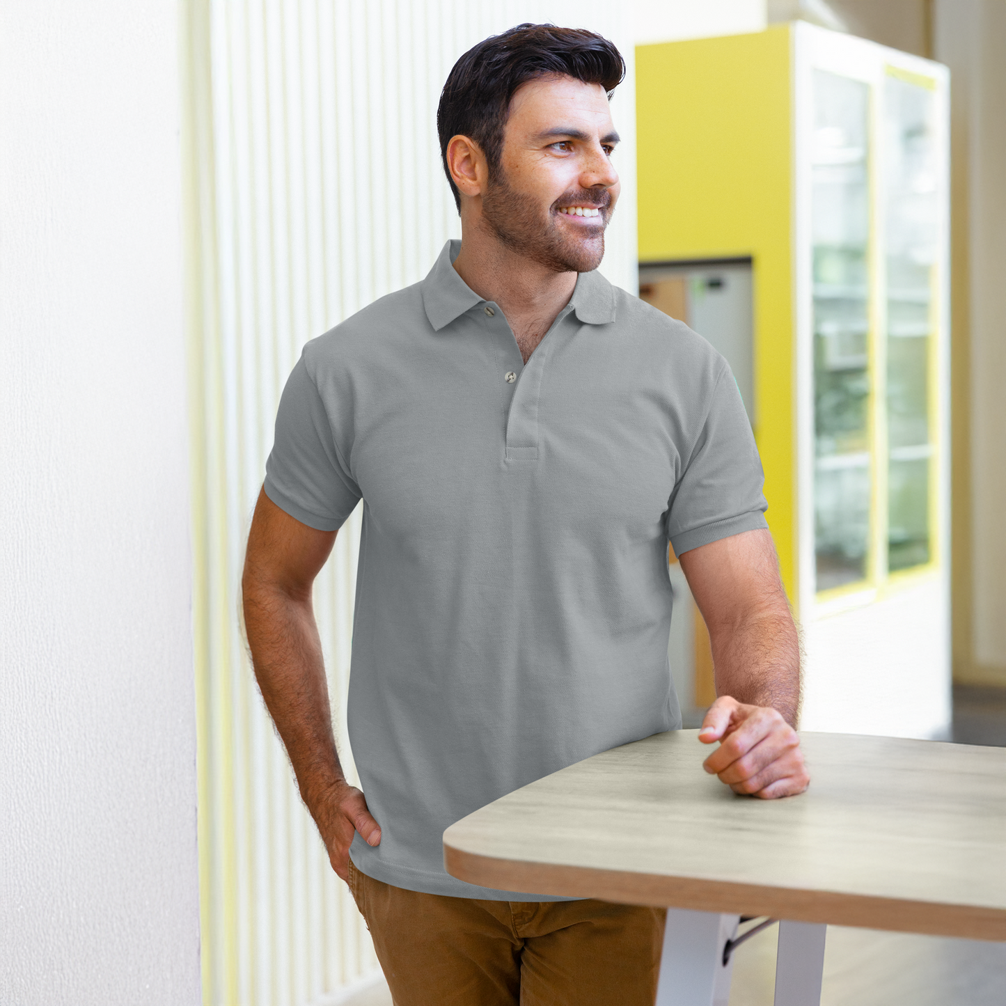 Men's Grey Polo T-shirt