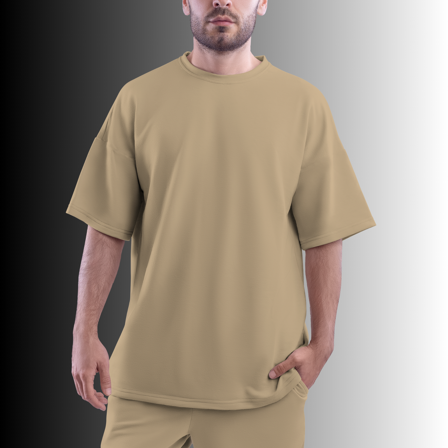 Men's Oversized Beige color T-Shirt