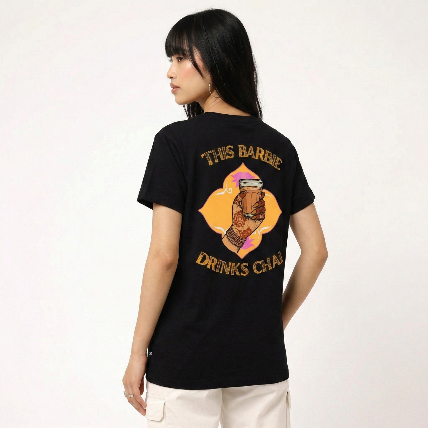 Women's oversized barbie loves chai T-shirt