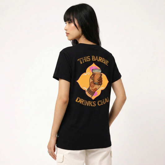 Women's oversized barbie loves chai T-shirt