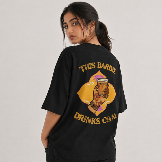 Women's oversized barbie loves chai T-shirt