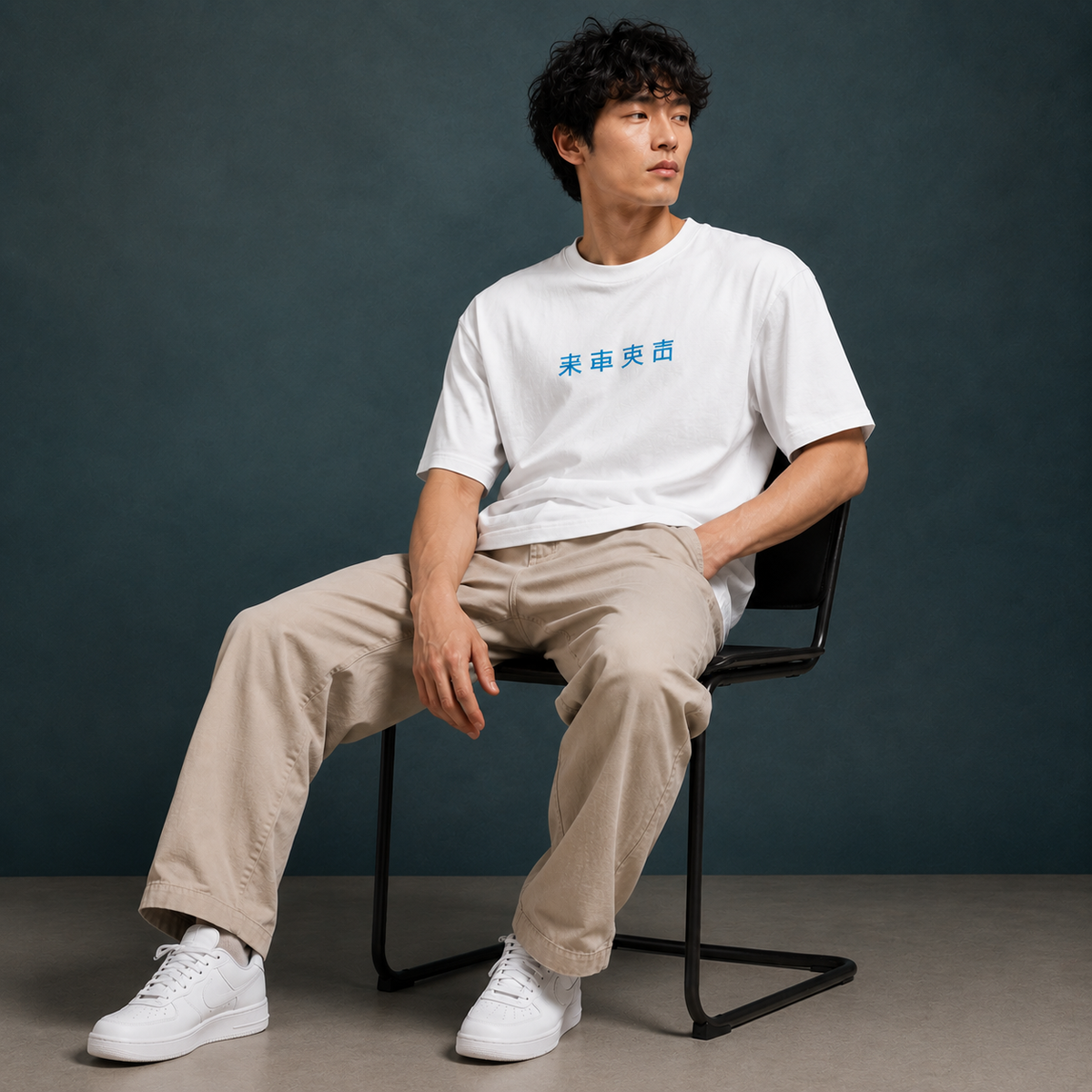 Men's Oversized Water Ninja Graphic Printed T-Shirt