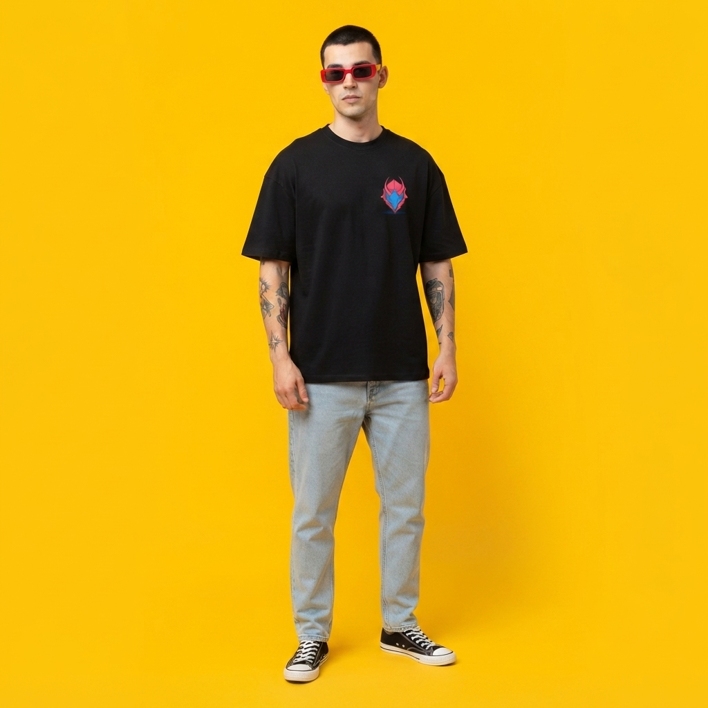 Men's Oversized Anime character Graphic Printed T-Shirt