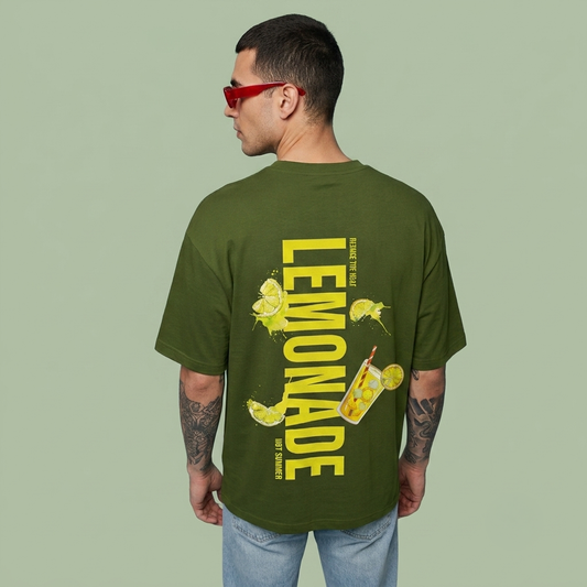 Men's Oversized Lemonade Graphic Printed T-Shirt