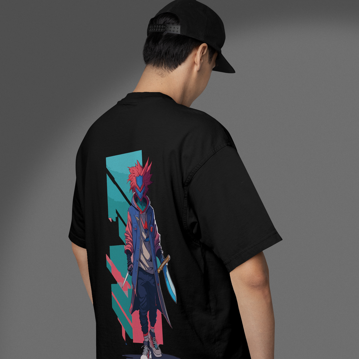 Men's Oversized Anime character Graphic Printed T-Shirt