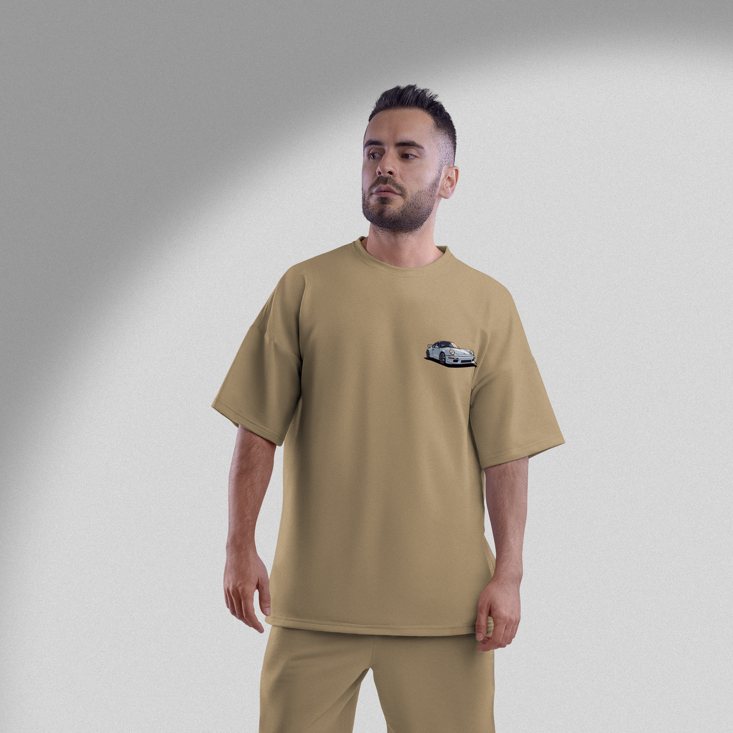 Men's Oversized Porsche Graphic Printed T-Shirt