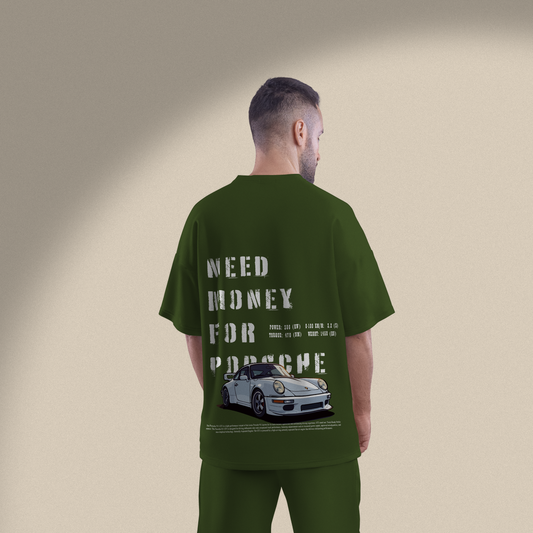 Men's Oversized Porsche Graphic Printed T-Shirt
